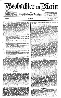 Beobachter am Main und Aschaffenburger Anzeiger Sonntag 4. August 1872