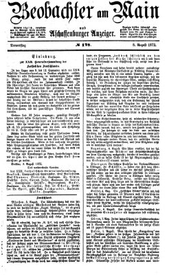 Beobachter am Main und Aschaffenburger Anzeiger Donnerstag 8. August 1872