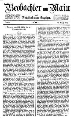 Beobachter am Main und Aschaffenburger Anzeiger Sonntag 11. August 1872