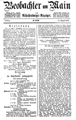 Beobachter am Main und Aschaffenburger Anzeiger Dienstag 13. August 1872