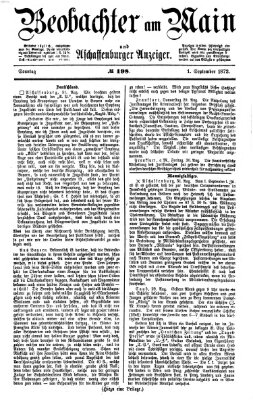 Beobachter am Main und Aschaffenburger Anzeiger Sonntag 1. September 1872