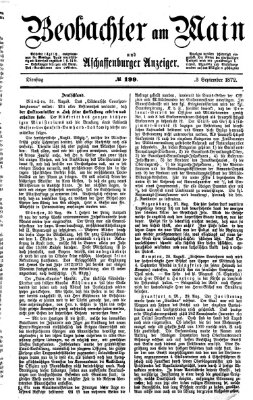 Beobachter am Main und Aschaffenburger Anzeiger Dienstag 3. September 1872