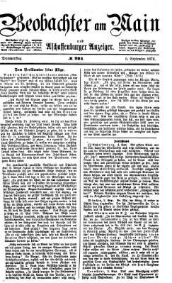 Beobachter am Main und Aschaffenburger Anzeiger Donnerstag 5. September 1872