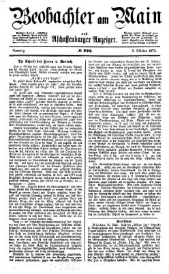 Beobachter am Main und Aschaffenburger Anzeiger Sonntag 6. Oktober 1872