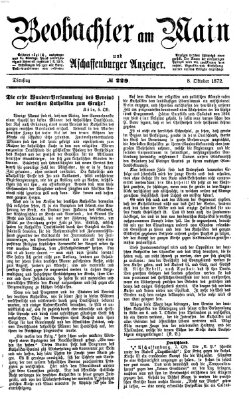 Beobachter am Main und Aschaffenburger Anzeiger Dienstag 8. Oktober 1872