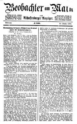 Beobachter am Main und Aschaffenburger Anzeiger Mittwoch 30. Oktober 1872