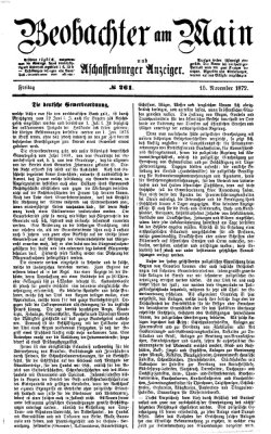 Beobachter am Main und Aschaffenburger Anzeiger Freitag 15. November 1872