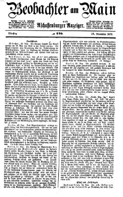 Beobachter am Main und Aschaffenburger Anzeiger Dienstag 26. November 1872