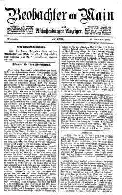 Beobachter am Main und Aschaffenburger Anzeiger Donnerstag 28. November 1872