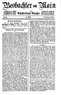 Beobachter am Main und Aschaffenburger Anzeiger Freitag 29. November 1872