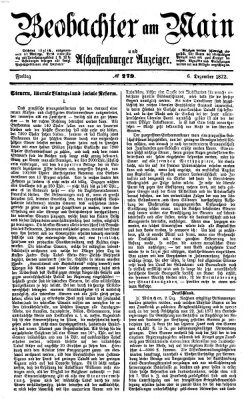 Beobachter am Main und Aschaffenburger Anzeiger Freitag 6. Dezember 1872