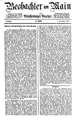 Beobachter am Main und Aschaffenburger Anzeiger Samstag 7. Dezember 1872