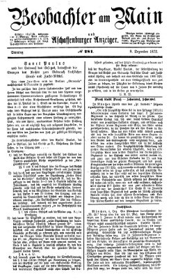 Beobachter am Main und Aschaffenburger Anzeiger Sonntag 8. Dezember 1872