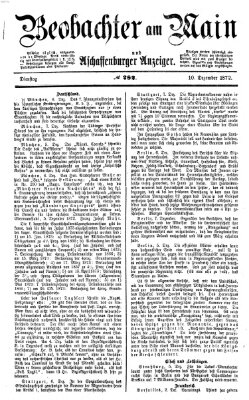 Beobachter am Main und Aschaffenburger Anzeiger Dienstag 10. Dezember 1872