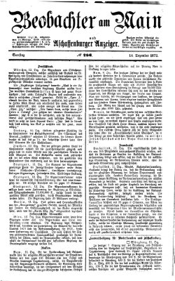 Beobachter am Main und Aschaffenburger Anzeiger Samstag 14. Dezember 1872