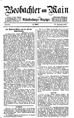 Beobachter am Main und Aschaffenburger Anzeiger Sonntag 15. Dezember 1872