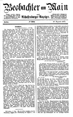 Beobachter am Main und Aschaffenburger Anzeiger Freitag 20. Dezember 1872