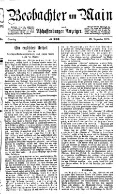 Beobachter am Main und Aschaffenburger Anzeiger Sonntag 22. Dezember 1872