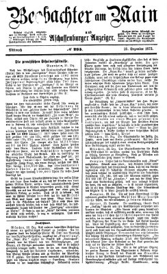 Beobachter am Main und Aschaffenburger Anzeiger Mittwoch 25. Dezember 1872