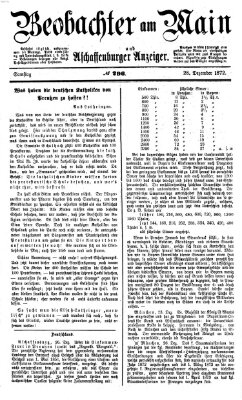 Beobachter am Main und Aschaffenburger Anzeiger Samstag 28. Dezember 1872