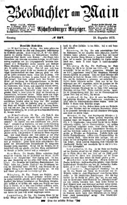 Beobachter am Main und Aschaffenburger Anzeiger Sonntag 29. Dezember 1872