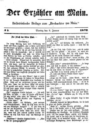 Der Erzähler am Main (Beobachter am Main und Aschaffenburger Anzeiger) Montag 8. Januar 1872