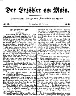 Der Erzähler am Main (Beobachter am Main und Aschaffenburger Anzeiger) Montag 22. Januar 1872