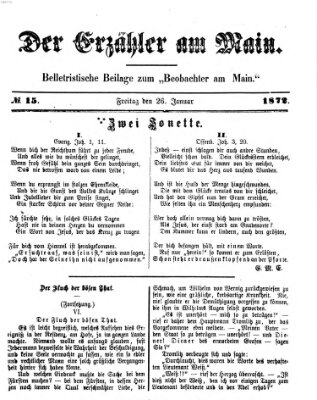 Der Erzähler am Main (Beobachter am Main und Aschaffenburger Anzeiger) Freitag 26. Januar 1872