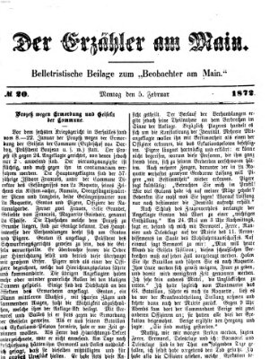 Der Erzähler am Main (Beobachter am Main und Aschaffenburger Anzeiger) Montag 5. Februar 1872