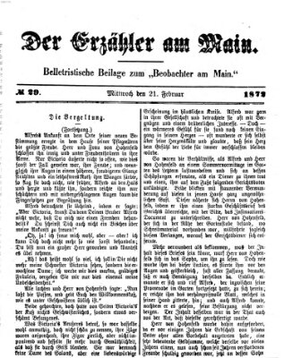 Der Erzähler am Main (Beobachter am Main und Aschaffenburger Anzeiger) Mittwoch 21. Februar 1872