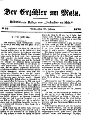 Der Erzähler am Main (Beobachter am Main und Aschaffenburger Anzeiger) Mittwoch 28. Februar 1872