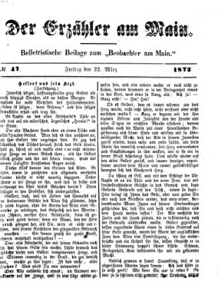 Der Erzähler am Main (Beobachter am Main und Aschaffenburger Anzeiger) Freitag 22. März 1872