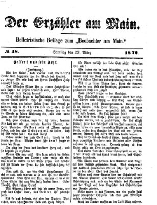 Der Erzähler am Main (Beobachter am Main und Aschaffenburger Anzeiger) Samstag 23. März 1872