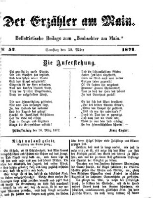 Der Erzähler am Main (Beobachter am Main und Aschaffenburger Anzeiger) Samstag 30. März 1872