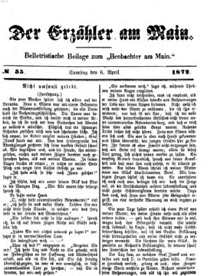 Der Erzähler am Main (Beobachter am Main und Aschaffenburger Anzeiger) Samstag 6. April 1872