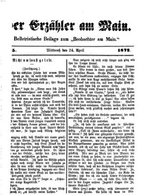 Der Erzähler am Main (Beobachter am Main und Aschaffenburger Anzeiger) Mittwoch 24. April 1872