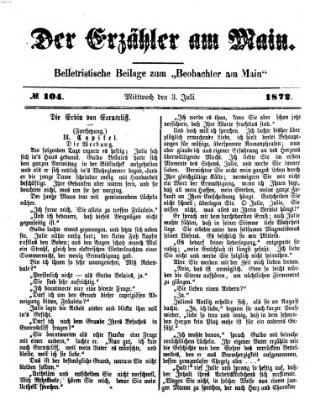 Der Erzähler am Main (Beobachter am Main und Aschaffenburger Anzeiger) Mittwoch 3. Juli 1872