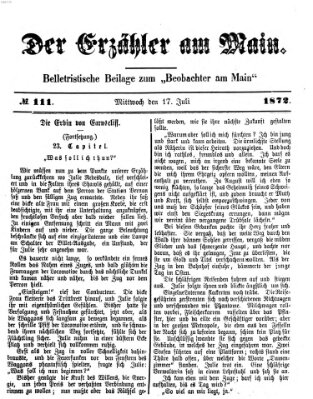 Der Erzähler am Main (Beobachter am Main und Aschaffenburger Anzeiger) Mittwoch 17. Juli 1872