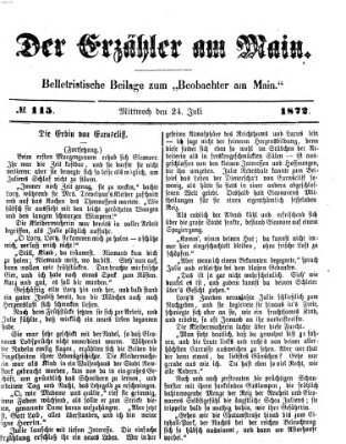 Der Erzähler am Main (Beobachter am Main und Aschaffenburger Anzeiger) Mittwoch 24. Juli 1872