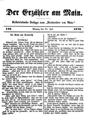 Der Erzähler am Main (Beobachter am Main und Aschaffenburger Anzeiger) Montag 29. Juli 1872