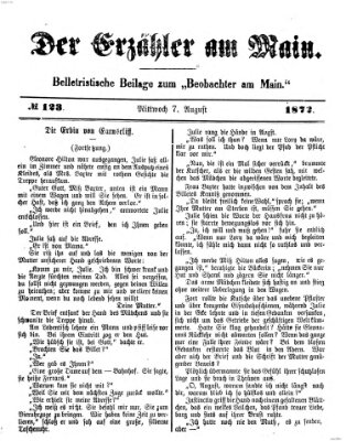 Der Erzähler am Main (Beobachter am Main und Aschaffenburger Anzeiger) Mittwoch 7. August 1872