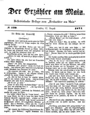 Der Erzähler am Main (Beobachter am Main und Aschaffenburger Anzeiger) Samstag 17. August 1872