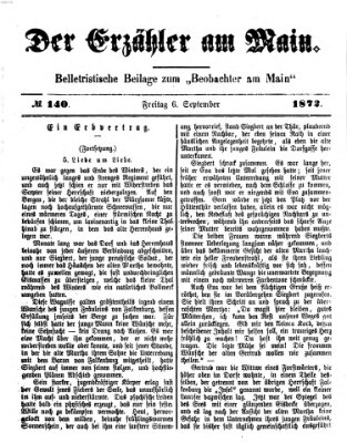 Der Erzähler am Main (Beobachter am Main und Aschaffenburger Anzeiger) Freitag 6. September 1872