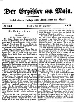 Der Erzähler am Main (Beobachter am Main und Aschaffenburger Anzeiger) Samstag 21. September 1872