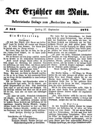 Der Erzähler am Main (Beobachter am Main und Aschaffenburger Anzeiger) Freitag 27. September 1872