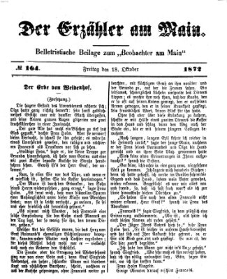 Der Erzähler am Main (Beobachter am Main und Aschaffenburger Anzeiger) Freitag 18. Oktober 1872