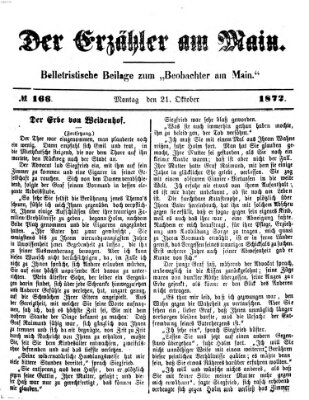 Der Erzähler am Main (Beobachter am Main und Aschaffenburger Anzeiger) Montag 21. Oktober 1872