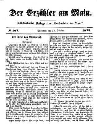 Der Erzähler am Main (Beobachter am Main und Aschaffenburger Anzeiger) Mittwoch 23. Oktober 1872