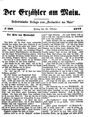 Der Erzähler am Main (Beobachter am Main und Aschaffenburger Anzeiger) Freitag 25. Oktober 1872