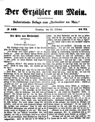 Der Erzähler am Main (Beobachter am Main und Aschaffenburger Anzeiger) Samstag 26. Oktober 1872